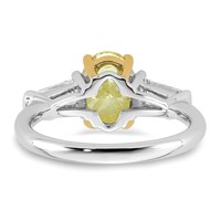 Emma Grace 14K Two-Tone 2.75 Carat Certified Lab Grown Diamond VS+ Oval Vivid Yellow & VS+ F+ Baguette Complete Ring view 5