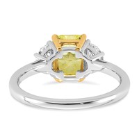 Emma Grace 14K Two-Tone 2 Carat Certified Lab Grown Diamond VS+ Radiant Vivid Yellow & VS+ F+ Half Moon Complete Ring view 5
