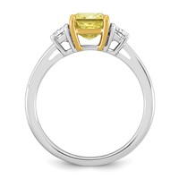 Emma Grace 14K Two-Tone 2.75 Carat Certified Lab Grown Diamond VS+ Radiant Vivid Yellow & VS+ F+ Half Moon Complete Ring view 2