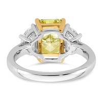 Emma Grace 14K Two-Tone 4 Carat Certified Lab Grown Diamond VS+ Radiant Vivid Yellow & VS+ F+ Half Moon Complete Ring view 5