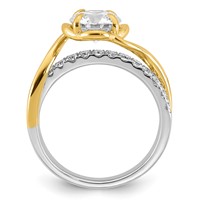 14ktt Certified Round Center Lab Grown Diamond VS+ F+ Ring view 2