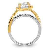 14ktt Certified Round Center Lab Grown Diamond VS+ F+ Ring view 2