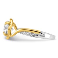 14ktt Certified Round Center Lab Grown Diamond VS+ F+ Ring view 3