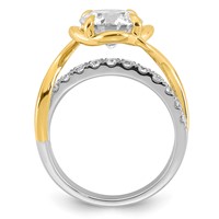14ktt Certified Round Center Lab Grown Diamond VS+ F+ Ring view 2