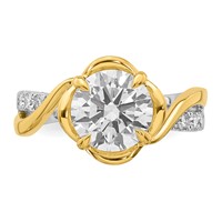 14ktt Certified Round Center Lab Grown Diamond VS+ F+ Ring view 4