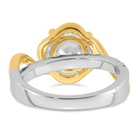 14ktt Certified Round Center Lab Grown Diamond VS+ F+ Ring view 5