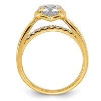 14K Yellow Gold Certified Round Center Lab Grown Diamond VS+ F+ Ring view 2
