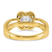 14K Yellow Gold Certified Round Center Lab Grown Diamond VS+ F+ Ring view 5