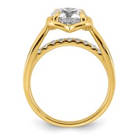 14K Yellow Gold Certified Round Center Lab Grown Diamond VS+ F+ Ring view 2