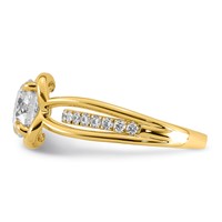 14K Yellow Gold Certified Round Center Lab Grown Diamond VS+ F+ Ring view 3