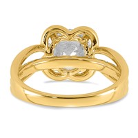 14K Yellow Gold Certified Round Center Lab Grown Diamond VS+ F+ Ring view 5