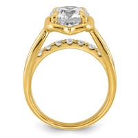 14K Yellow Gold Certified Round Center Lab Grown Diamond VS+ F+ Ring view 2