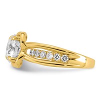 14K Yellow Gold Certified Round Center Lab Grown Diamond VS+ F+ Ring view 3