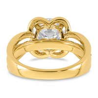 14K Yellow Gold Certified Round Center Lab Grown Diamond VS+ F+ Ring view 5