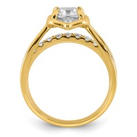 14K Yellow Gold Certified Cushion Center Lab Grown Diamond VS+ F+ Ring view 2