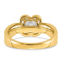 14K Yellow Gold Certified Cushion Center Lab Grown Diamond VS+ F+ Ring view 5