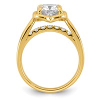 14K Yellow Gold Certified Cushion Center Lab Grown Diamond VS+ F+ Ring view 2