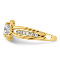 14K Yellow Gold Certified Cushion Center Lab Grown Diamond VS+ F+ Ring view 3