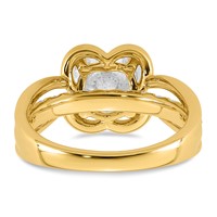 14K Yellow Gold Certified Cushion Center Lab Grown Diamond VS+ F+ Ring view 5