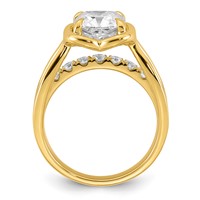 14K Yellow Gold Certified Cushion Center Lab Grown Diamond VS+ F+ Ring view 2