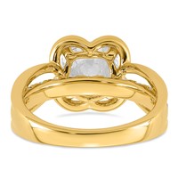 14K Yellow Gold Certified Cushion Center Lab Grown Diamond VS+ F+ Ring view 5