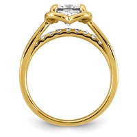 14K Yellow Gold 1.75ct Certified Princess Lab Grown Dia VS+ F+ Comp Ring view 2