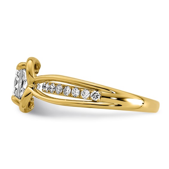 14ky 1 3/4ct Certified Princess Lab Grown Dia VS+ F+ Comp Ring