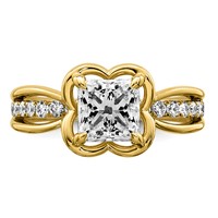 14K Yellow Gold 1.75ct Certified Princess Lab Grown Dia VS+ F+ Comp Ring view 4