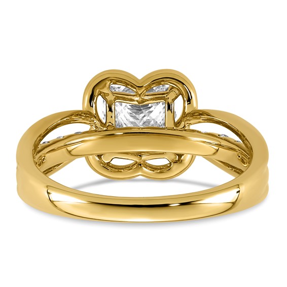 14ky 1 3/4ct Certified Princess Lab Grown Dia VS+ F+ Comp Ring