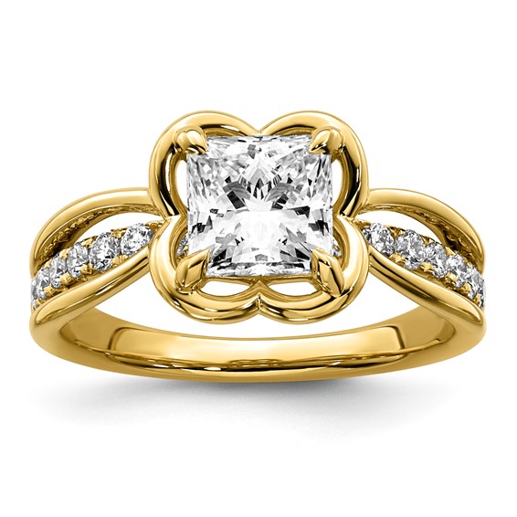 14ky 1 3/4ct Certified Princess Lab Grown Dia VS+ F+ Comp Ring