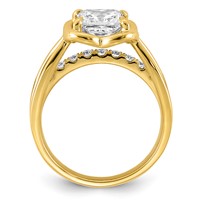 14K Yellow Gold Certified Princess Center Lab Grown Diamond VS+ F+ Ring view 2