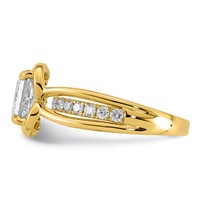 14K Yellow Gold Certified Princess Center Lab Grown Diamond VS+ F+ Ring view 3