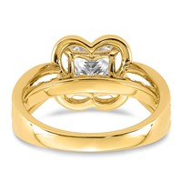 14K Yellow Gold Certified Princess Center Lab Grown Diamond VS+ F+ Ring view 5