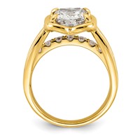 14K Yellow Gold 3ct Cert Princess Lab Grown Dia VS+ F+ Complete Ring view 2