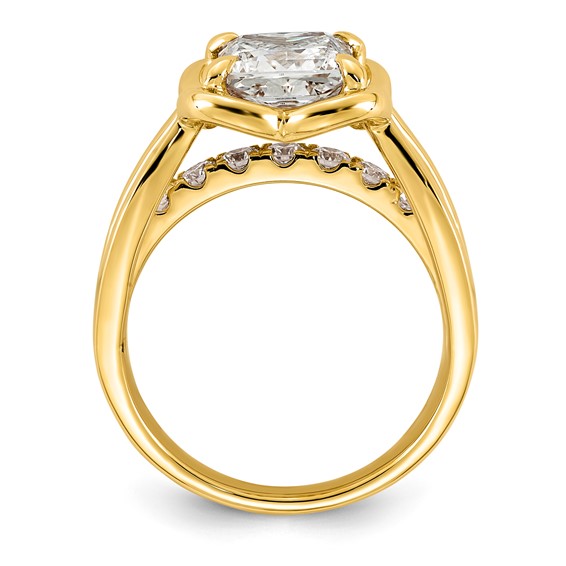 14ky 3ct Cert Princess Lab Grown Dia VS+ F+ Complete Ring