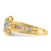 14K Yellow Gold 3ct Cert Princess Lab Grown Dia VS+ F+ Complete Ring view 3