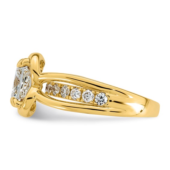 14ky 3ct Cert Princess Lab Grown Dia VS+ F+ Complete Ring