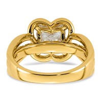 14K Yellow Gold 3ct Cert Princess Lab Grown Dia VS+ F+ Complete Ring view 5