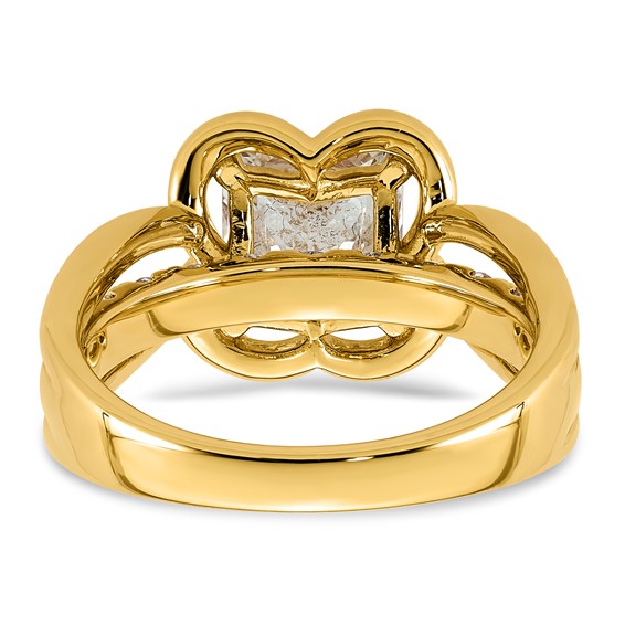 14ky 3ct Cert Princess Lab Grown Dia VS+ F+ Complete Ring