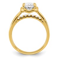 14K Yellow Gold Certified Oval Center Lab Grown Diamond VS+ F+ Ring view 2