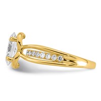 14K Yellow Gold Certified Oval Center Lab Grown Diamond VS+ F+ Ring view 3