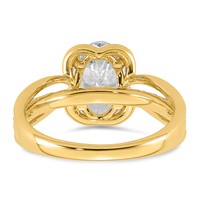 14K Yellow Gold Certified Oval Center Lab Grown Diamond VS+ F+ Ring view 5