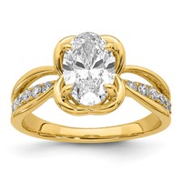 14K Yellow Gold Certified Oval Center Lab Grown Diamond VS+ F+ Ring view 1