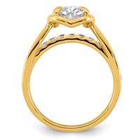 14K Yellow Gold Certified Oval Center Lab Grown Diamond VS+ F+ Ring view 2