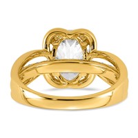 14K Yellow Gold Certified Oval Center Lab Grown Diamond VS+ F+ Ring view 5