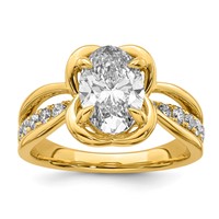 14K Yellow Gold Certified Oval Center Lab Grown Diamond VS+ F+ Ring view 1