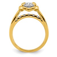 14K Yellow Gold Certified Oval Center Lab Grown Diamond VS+ F+ Ring view 2