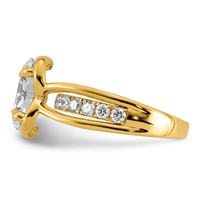14K Yellow Gold Certified Oval Center Lab Grown Diamond VS+ F+ Ring view 3