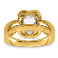 14K Yellow Gold Certified Oval Center Lab Grown Diamond VS+ F+ Ring view 5