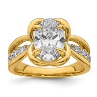 14K Yellow Gold Certified Oval Center Lab Grown Diamond VS+ F+ Ring view 1